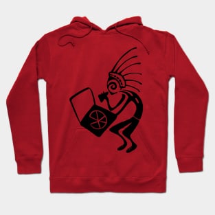 Kokopelli pizza black Hoodie